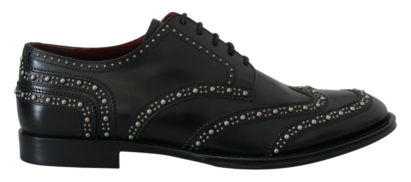 Eleganti scarpe derby nere con borchie