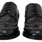 Elegant Studded Black Derby Shoes