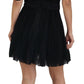 Dolce & Gabbana Black Lace Trim A-line Mini Nylon Dress