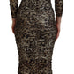 Elegantes, figurbetontes Midikleid mit Leopardenmuster