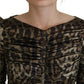 Elegantes, figurbetontes Midikleid mit Leopardenmuster