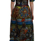 Dolce & Gabbana Multicolor Sicily Silk A-line Long Gown Dress