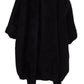 Elegant Black Cashmere Blend Overcoat Jacket