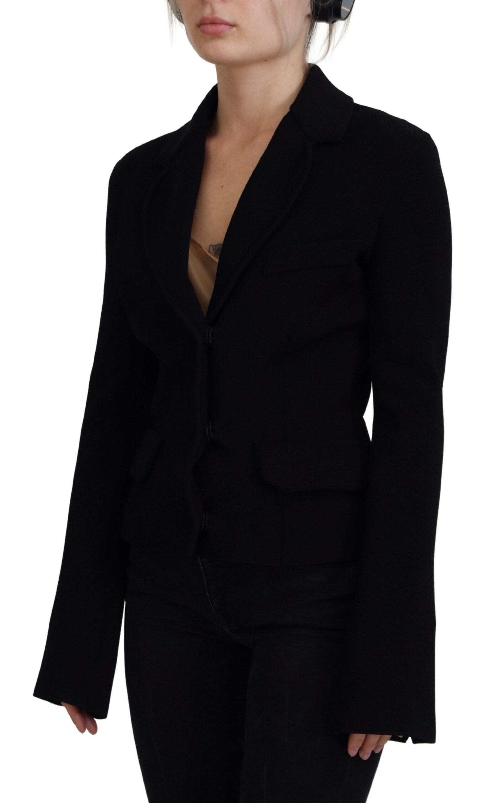 Elegante giacca nera a maniche lunghe