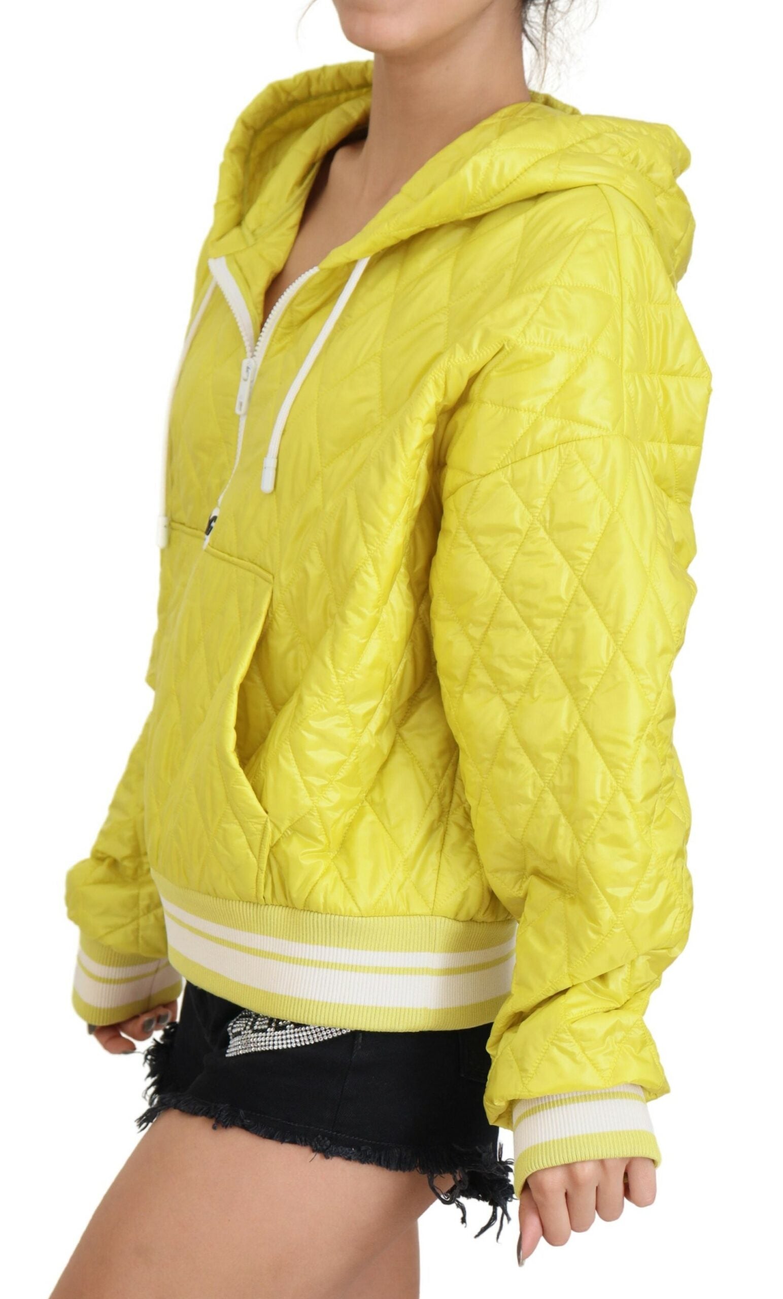 Elegante giacca con cappuccio gialla