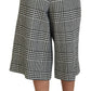 Elegante karierte Midihose mit hoher Taille