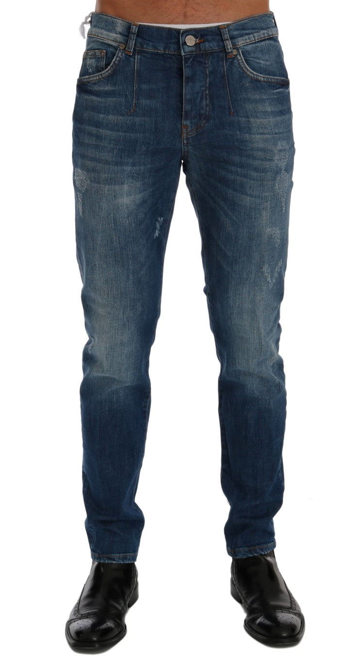 Jeans slim fit blu lavaggio chic