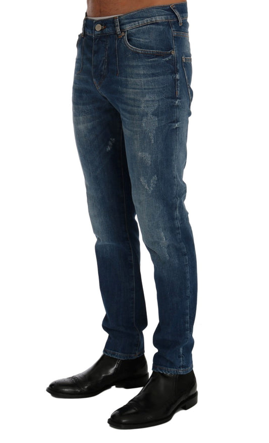 Jeans slim fit blu lavaggio chic