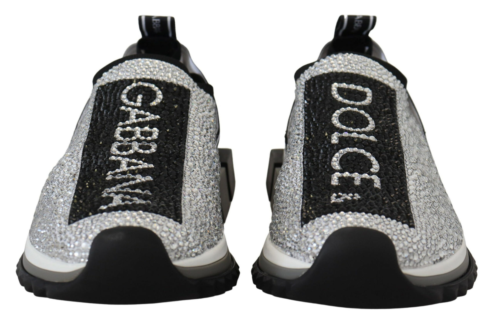 Glitzernde silberne Strass-Sneaker