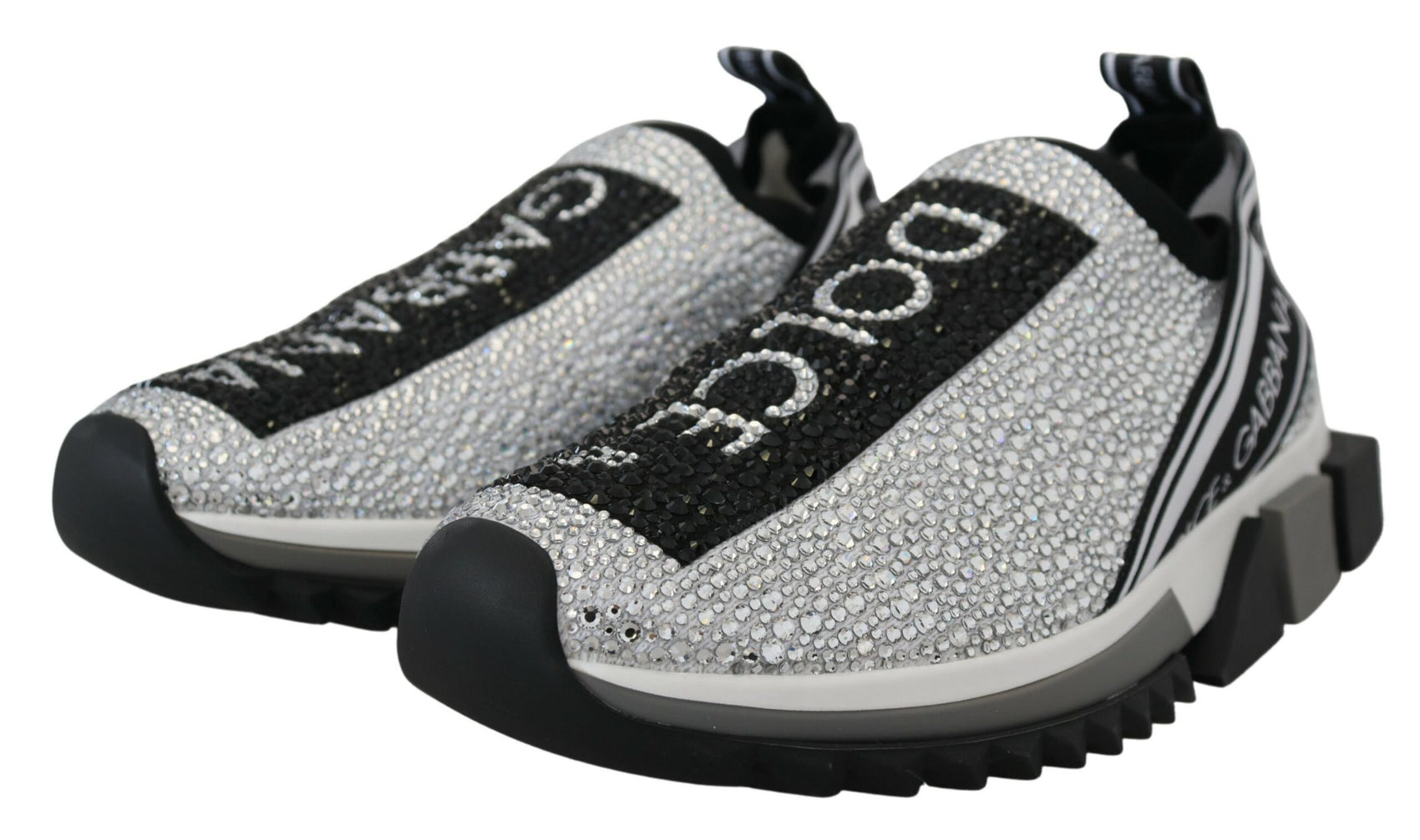 Glitzernde silberne Strass-Sneaker
