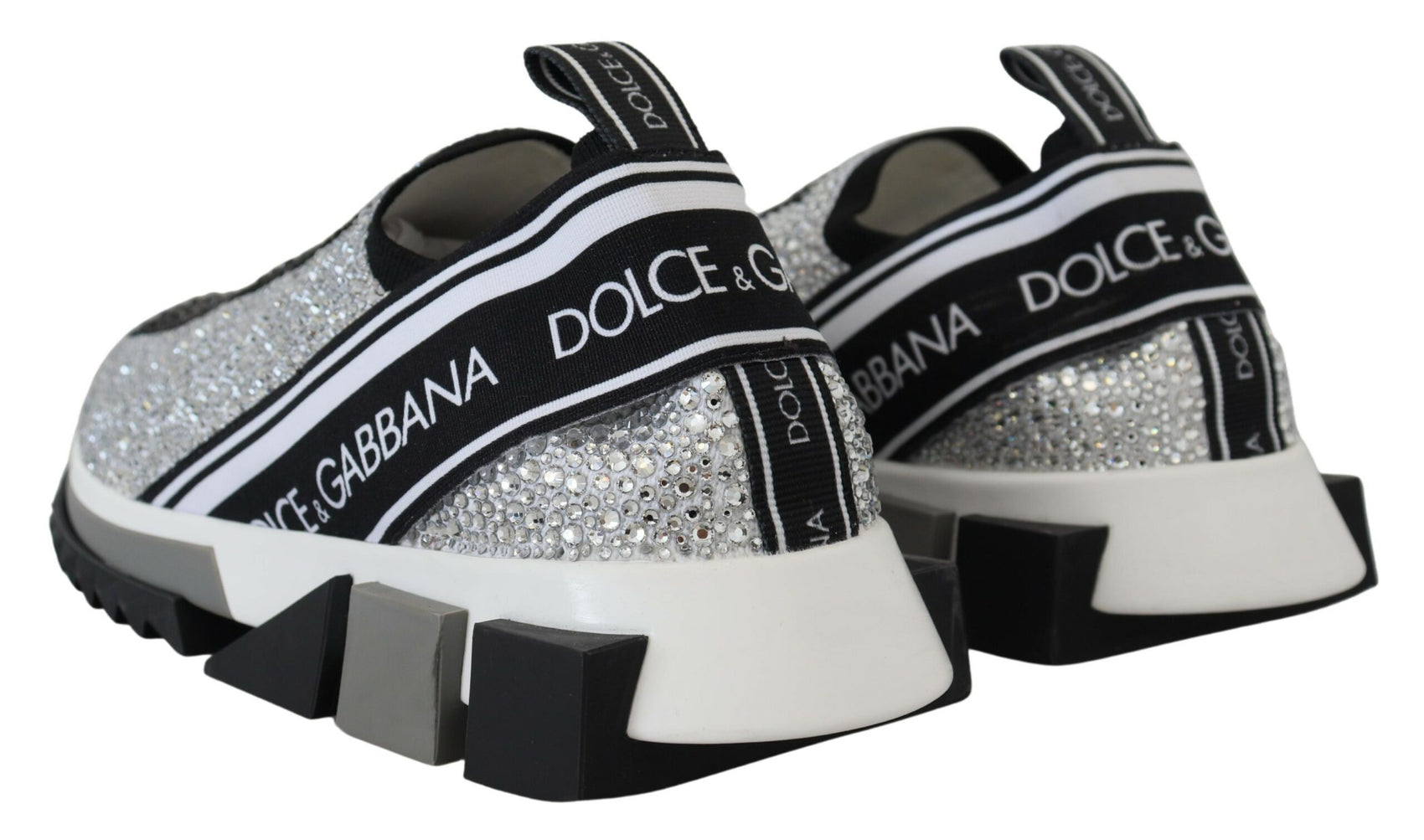 Glitzernde silberne Strass-Sneaker