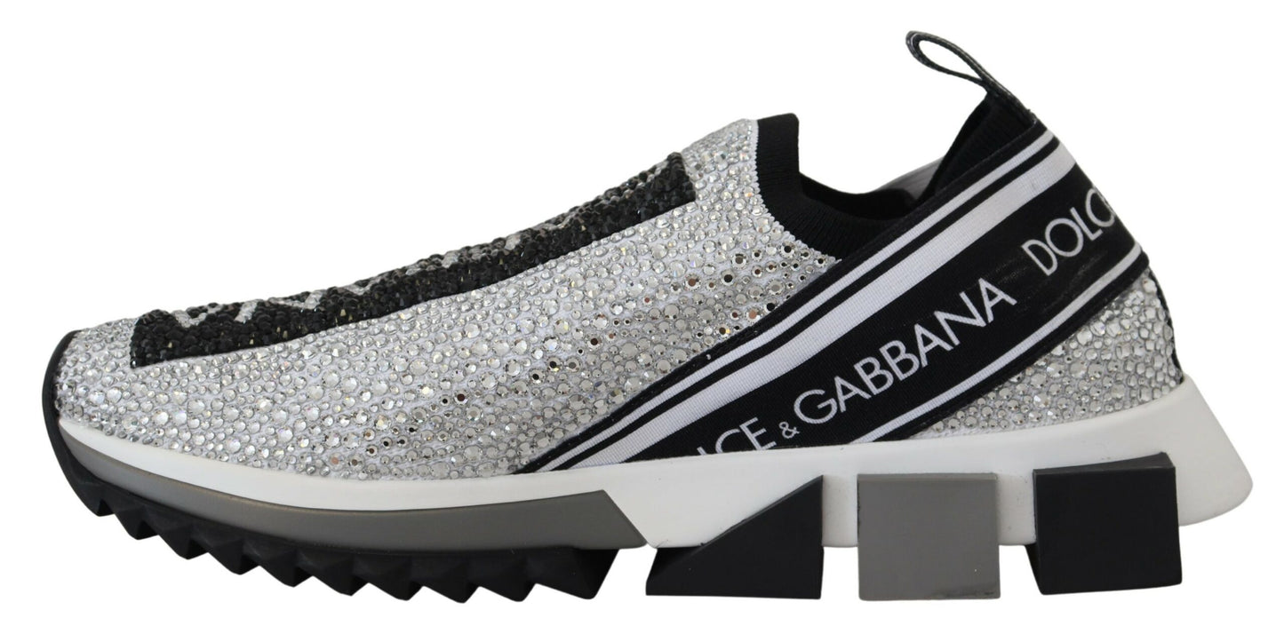 Sparkling Silver Rhinestone Sneakers