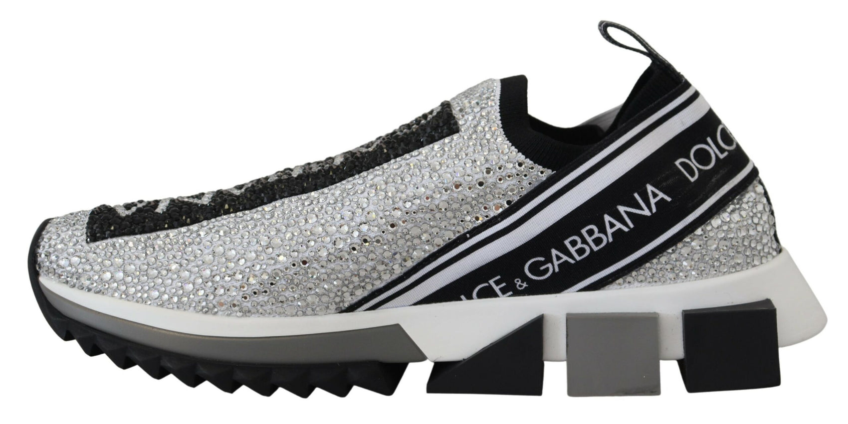 Glitzernde silberne Strass-Sneaker