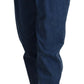 Eleganti jeans blu a vita alta