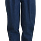 Eleganti jeans blu a vita alta