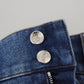 Eleganti jeans blu a vita alta