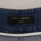 Eleganti jeans blu a vita alta