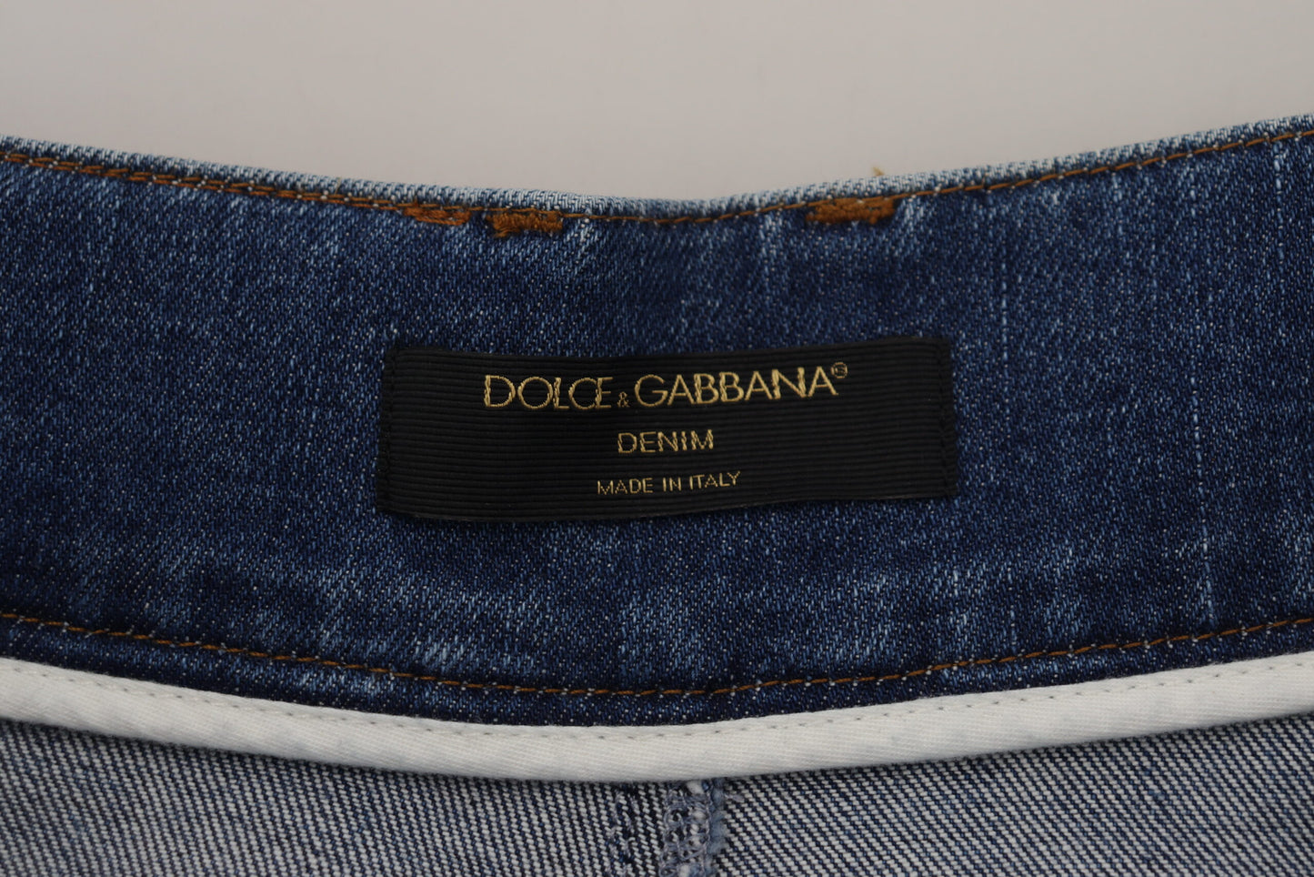 Eleganti jeans blu a vita alta