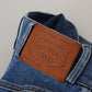 Eleganti jeans blu a vita alta