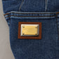 Eleganti jeans blu a vita alta