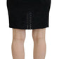 Elegant Black High-Waist Silk-Lined Skirt