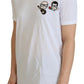 Elegante T-shirt girocollo bianca in cotone
