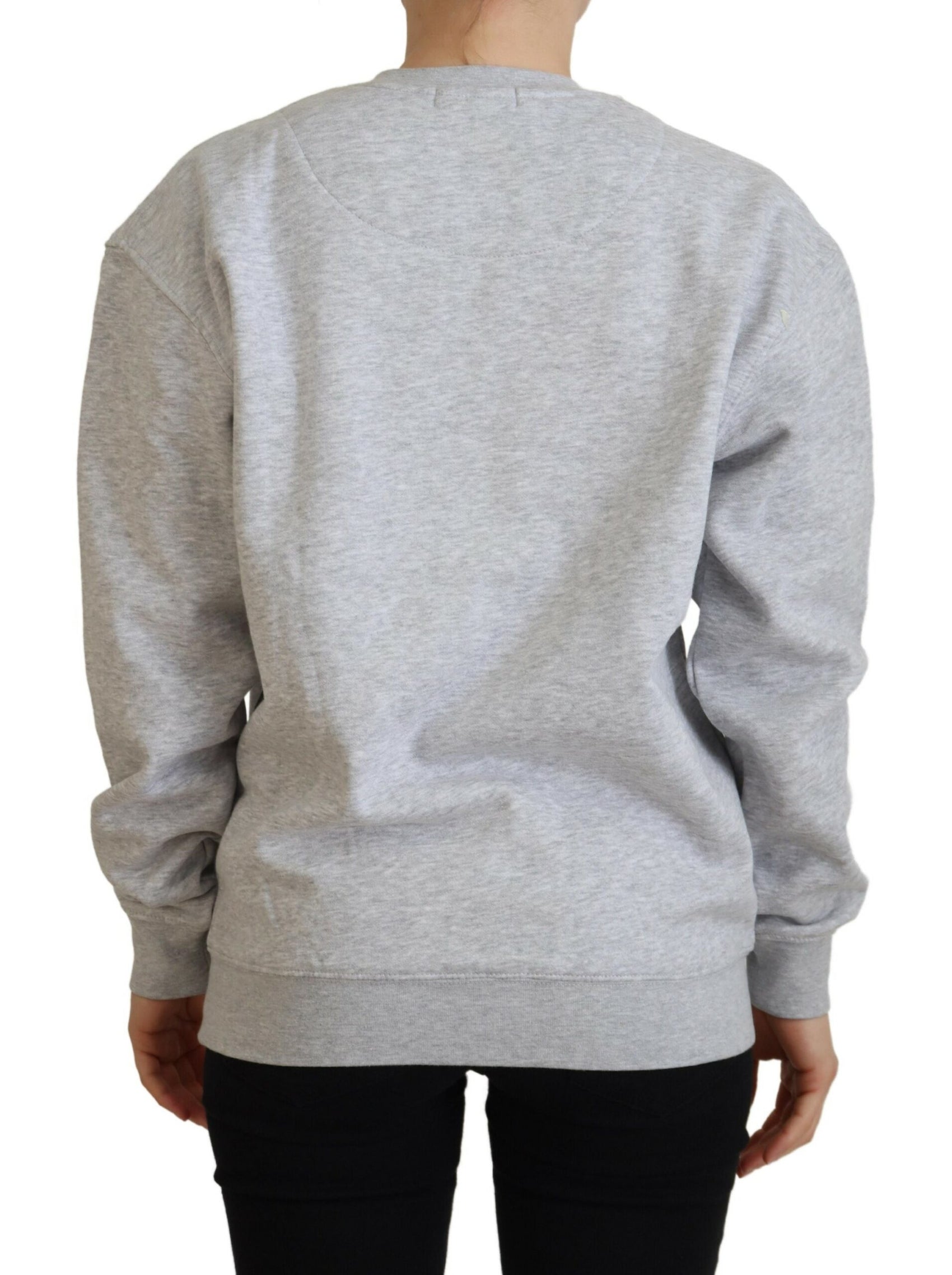 Eleganter grauer bedruckter Baumwollpullover