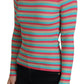 Elegante pullover girocollo in seta a righe