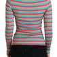 Elegante pullover girocollo in seta a righe