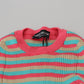 Elegante pullover girocollo in seta a righe