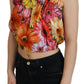 Ärmelloses Crop-Top mit floraler Eleganz