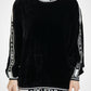 Elegante maglione in velluto misto seta