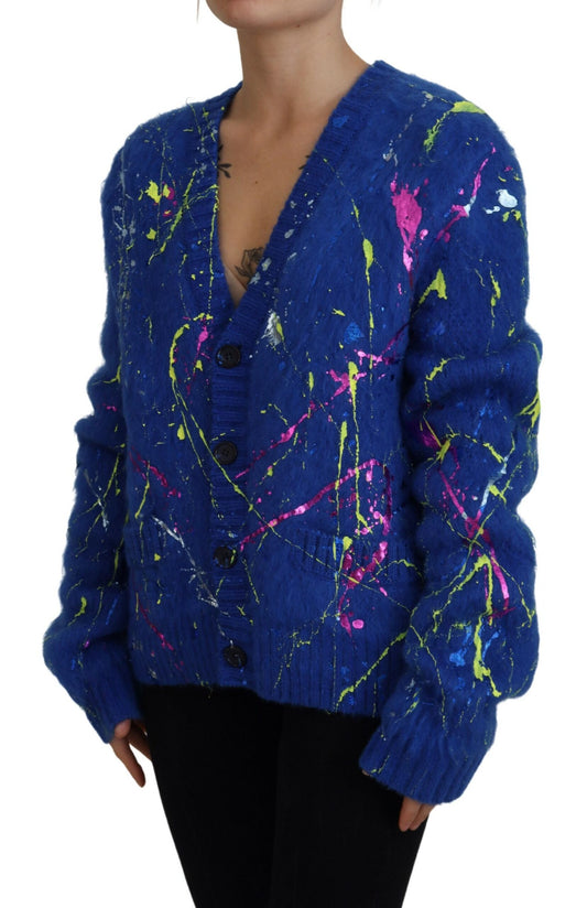 Elegante cardigan in mohair multicolore Splash