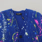 Elegante cardigan in mohair multicolore Splash