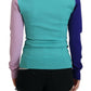 Maglione pullover multicolore con scollo a V