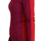 Maglione pullover multicolore con scollo quadrato
