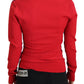 Maglione pullover multicolore con scollo quadrato