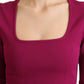 Maglione pullover multicolore con scollo quadrato