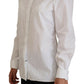 Dolce & Gabbana White Cotton Collared Long Sleeves Formal Top