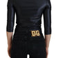 Dolce & Gabbana Black Cotton Stretch Open Chest 3/4 Sleeve Top