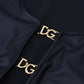 Dolce & Gabbana Black Cotton Stretch Open Chest 3/4 Sleeve Top