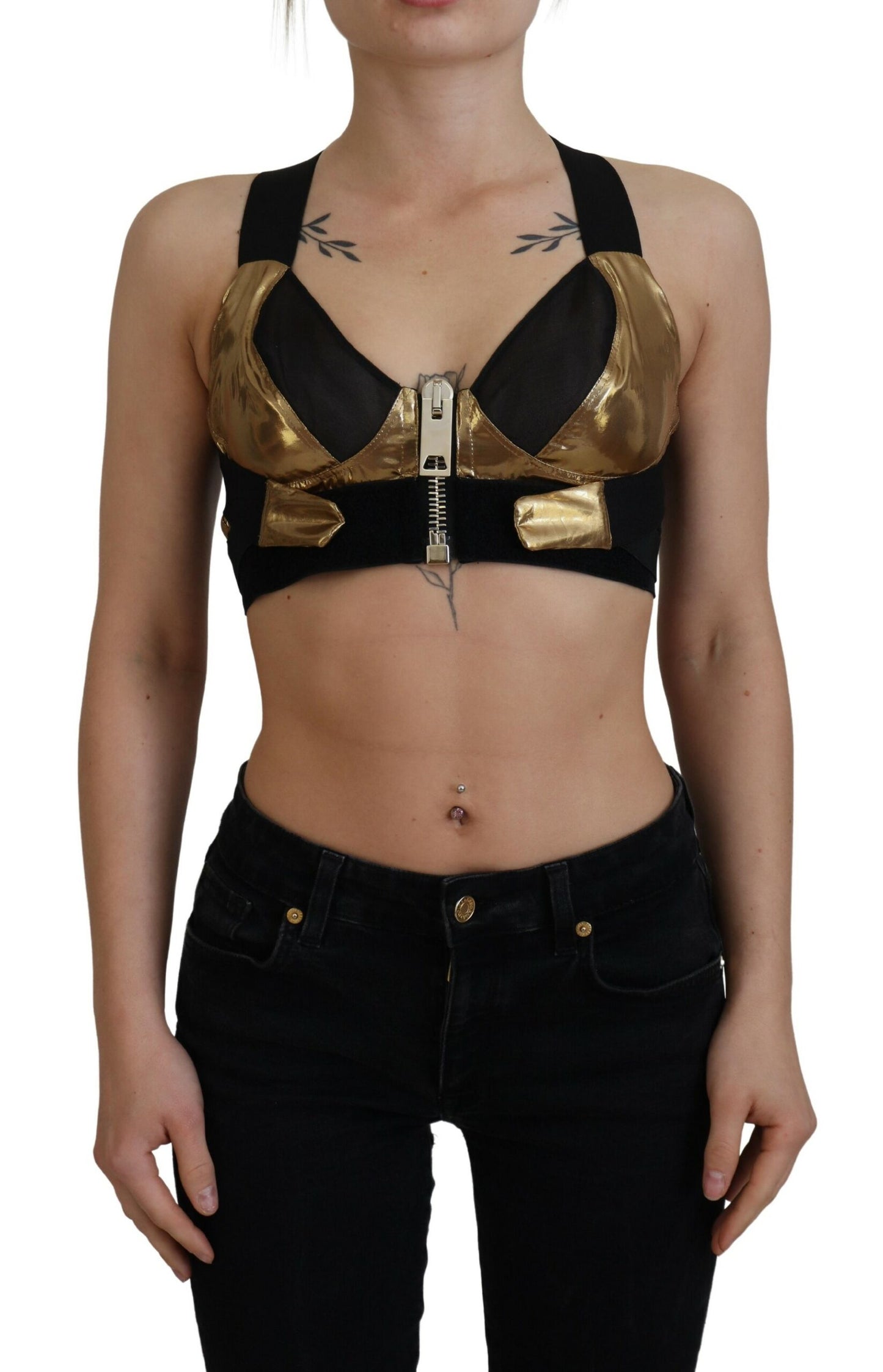 Elegantes Crop Top mit Frontreißverschluss