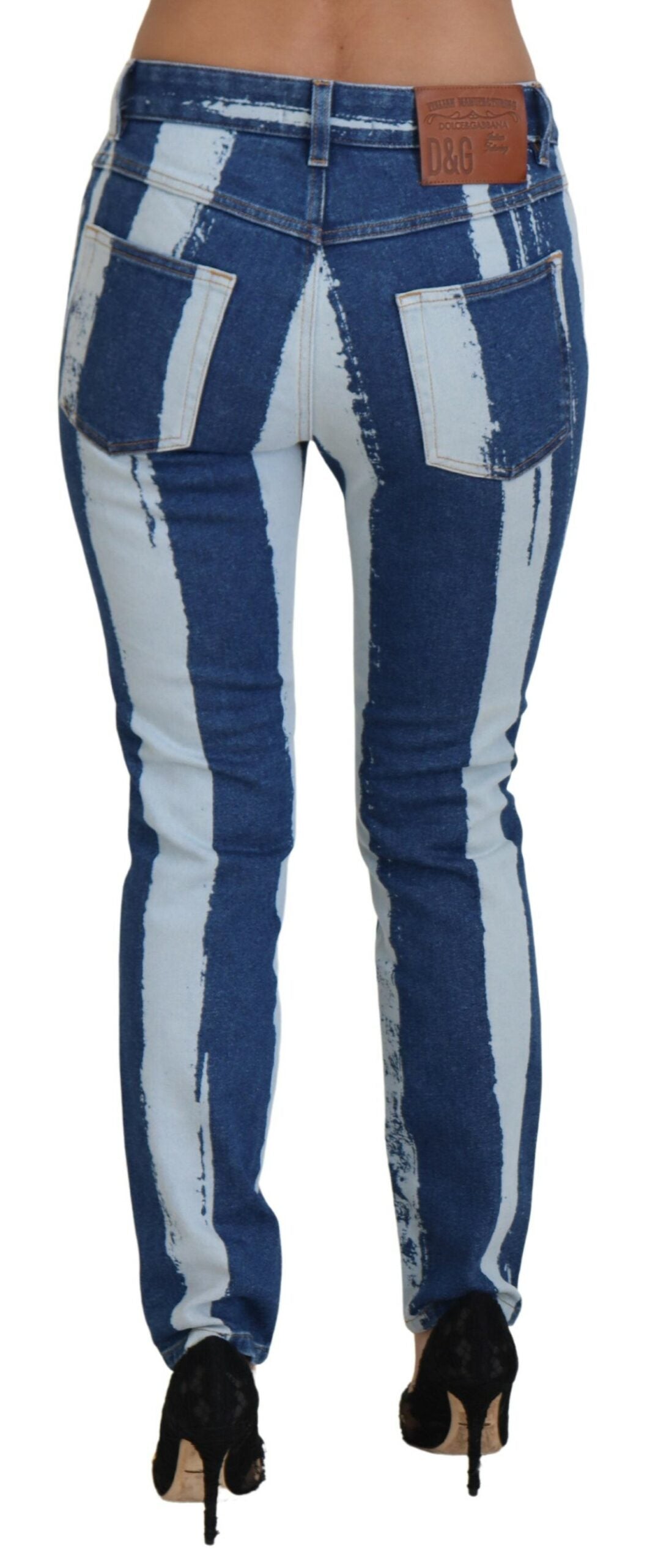 Jeans slim fit a righe eleganti in stile italiano