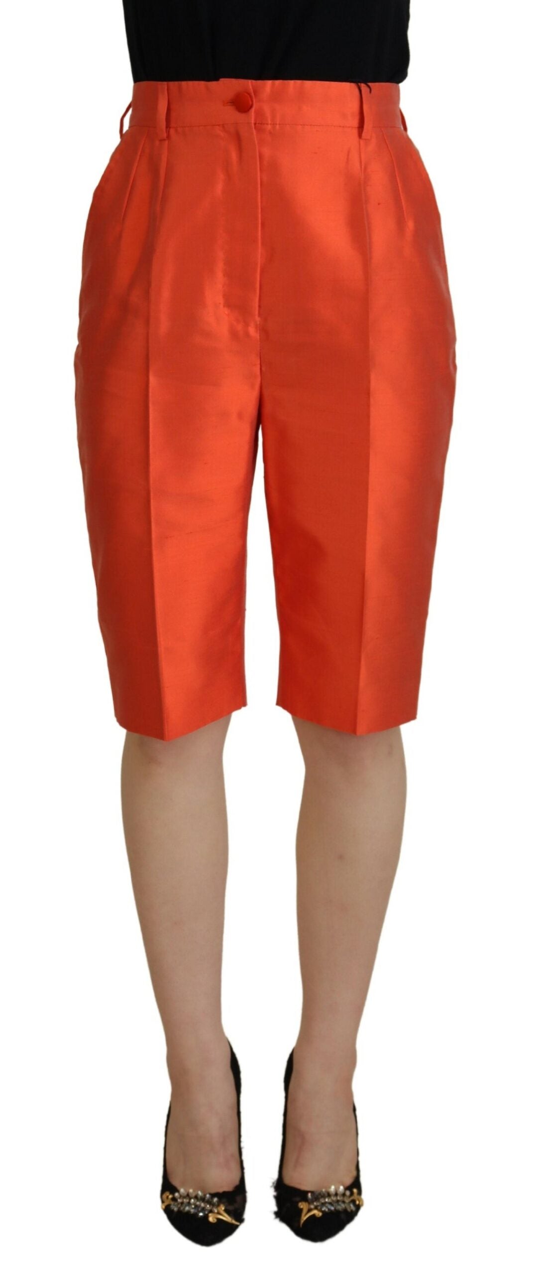 Pantaloni eleganti in seta a vita alta