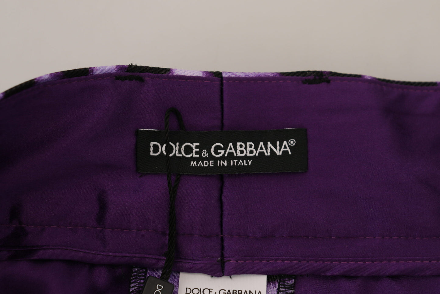 Pantaloni viola dritti a vita alta eleganti