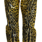 Jeans dritti a vita alta chic in giallo brillante