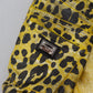 Jeans dritti a vita alta chic in giallo brillante