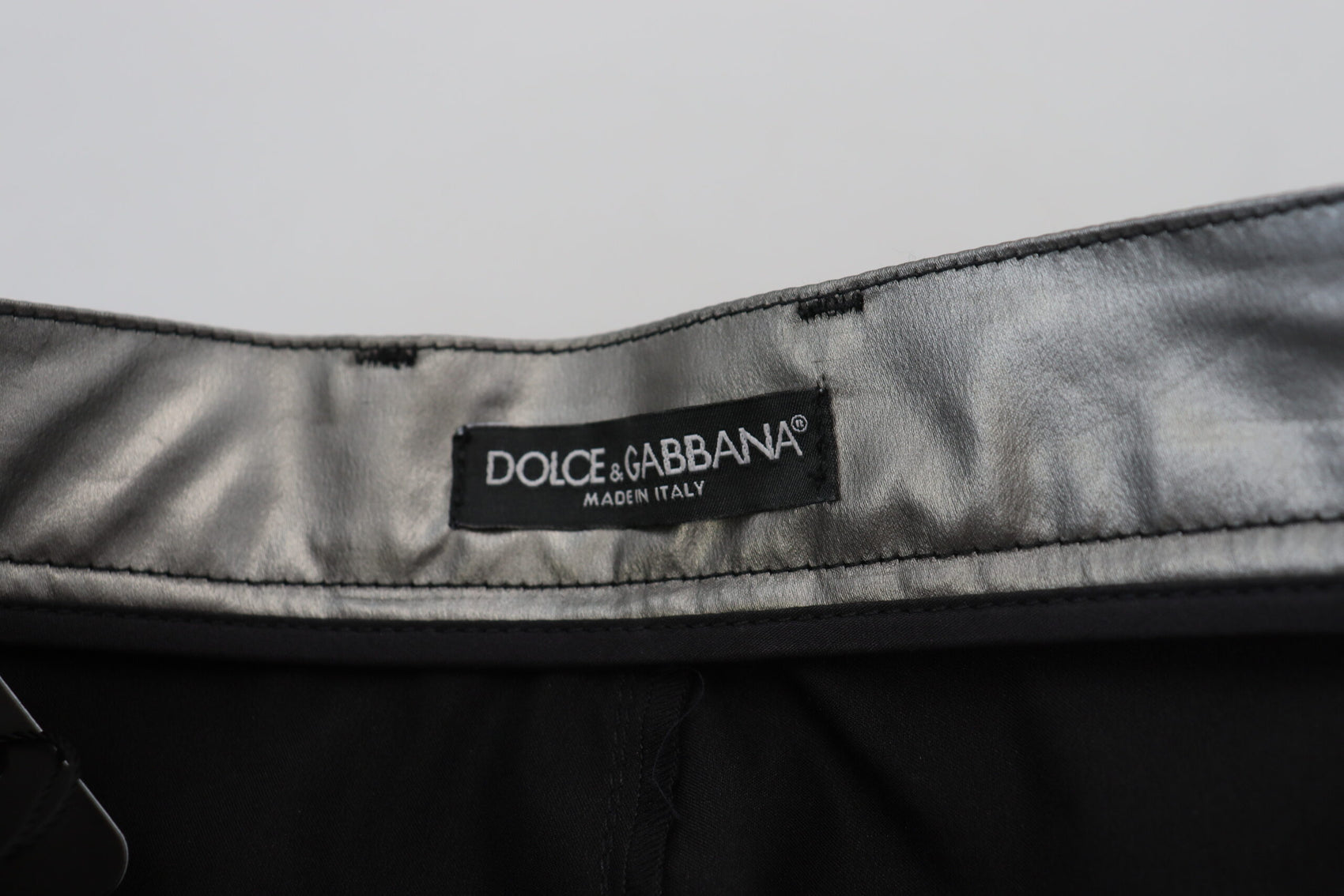 Elegante High Waist Skinny Pants in Silber