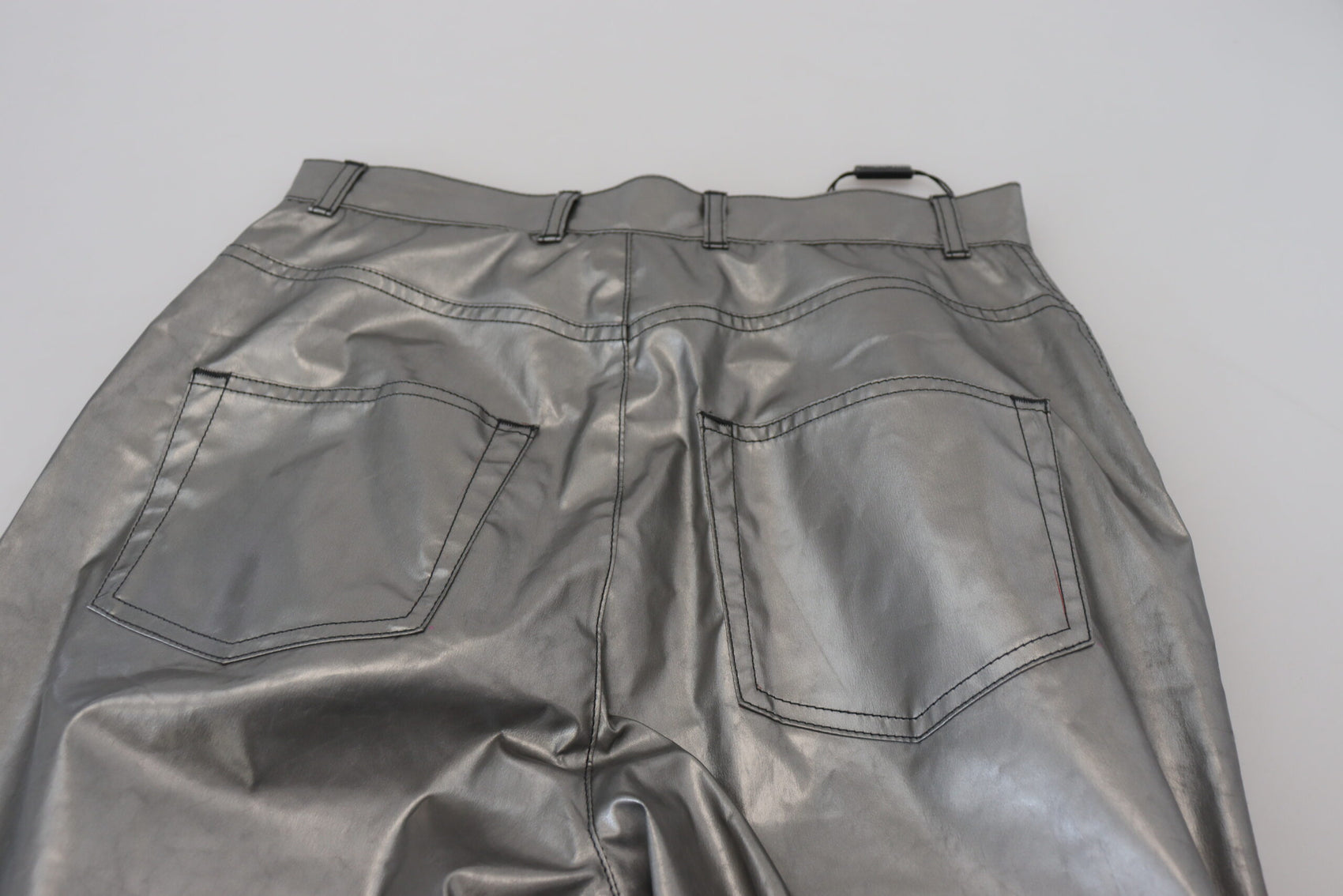 Elegante High Waist Skinny Pants in Silber