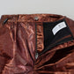 Skinny Jeans mit hoher Taille in Metallic-Bronze
